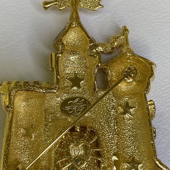 Kirks Folly Fairytale Castle Rapunzel Princess Gold Tone Enamel Brooch - Picture 7 of 8